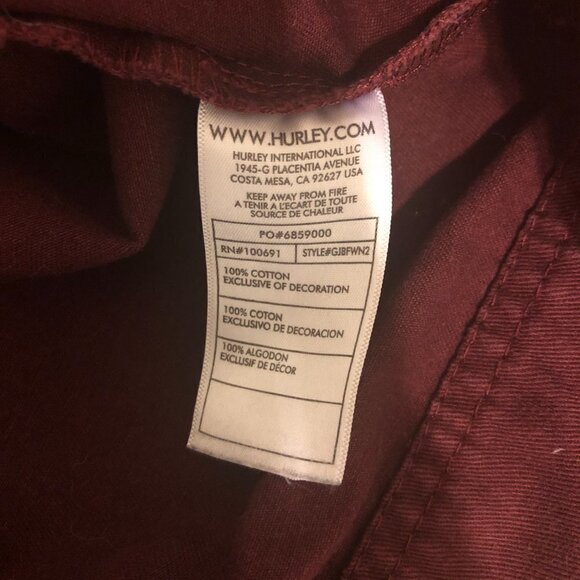 HURLEY Jacket Women's Size Large Wine Double Breasted Lightweight Utility - Picture 6 of 12
